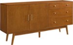 Walker Edison - Mid-Century Modern 2-Shelf 3-Drawer Sideboard - Acorn