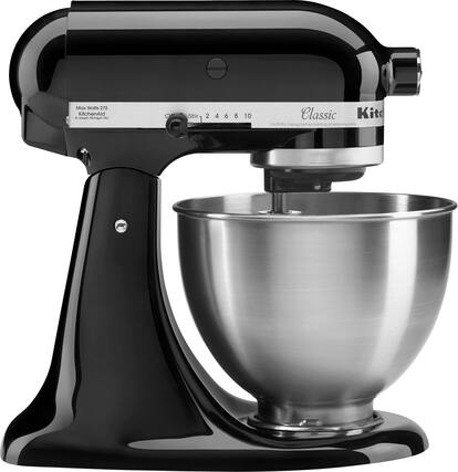 Front. KitchenAid - Classic Series 4.5 Quart Tilt-Head Stand Mixer - K45SSOB - Onyx Black.