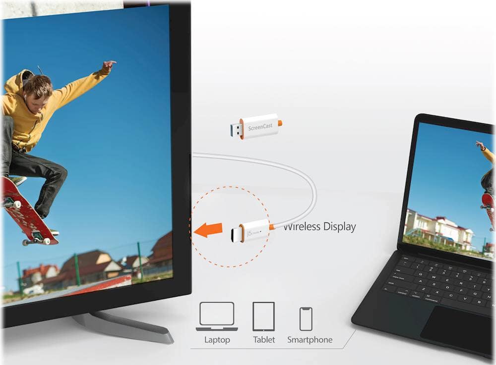 Alt View 15. j5create - ScreenCast Wireless Display Adapter - White.