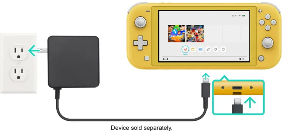 Alt View 16. Rocketfish™ - 39W USB-C AC Adapter For Nintendo Switch, Switch OLED & Switch Lite - Black.