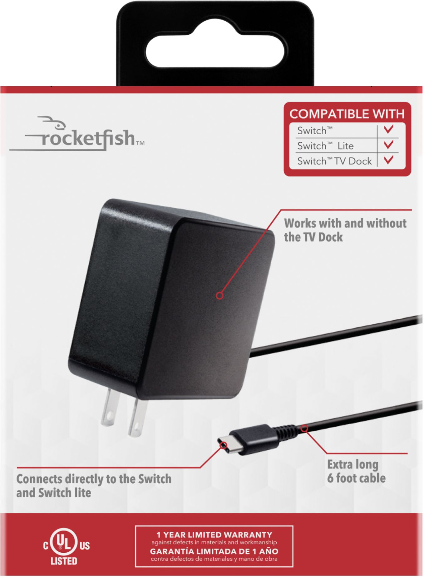 Rocketfish™ 39W USB-C AC Adapter For Nintendo Switch, Switch OLED & Switch  Lite Black RF-NSACCRGL - Best Buy