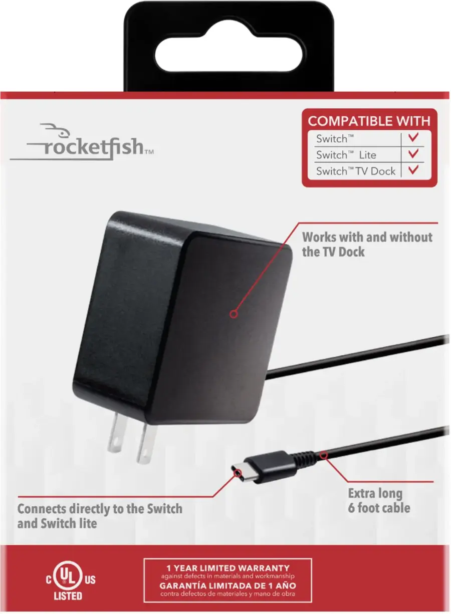Alt View 20. Rocketfish™ - 39W USB-C AC Adapter For Nintendo Switch, Switch OLED & Switch Lite - Black.