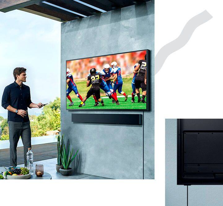 Alt View 25. Samsung - The Terrace Series 75" Class LED Outdoor Partial Sun 4K UHD Smart Tizen TV - Titan Black.