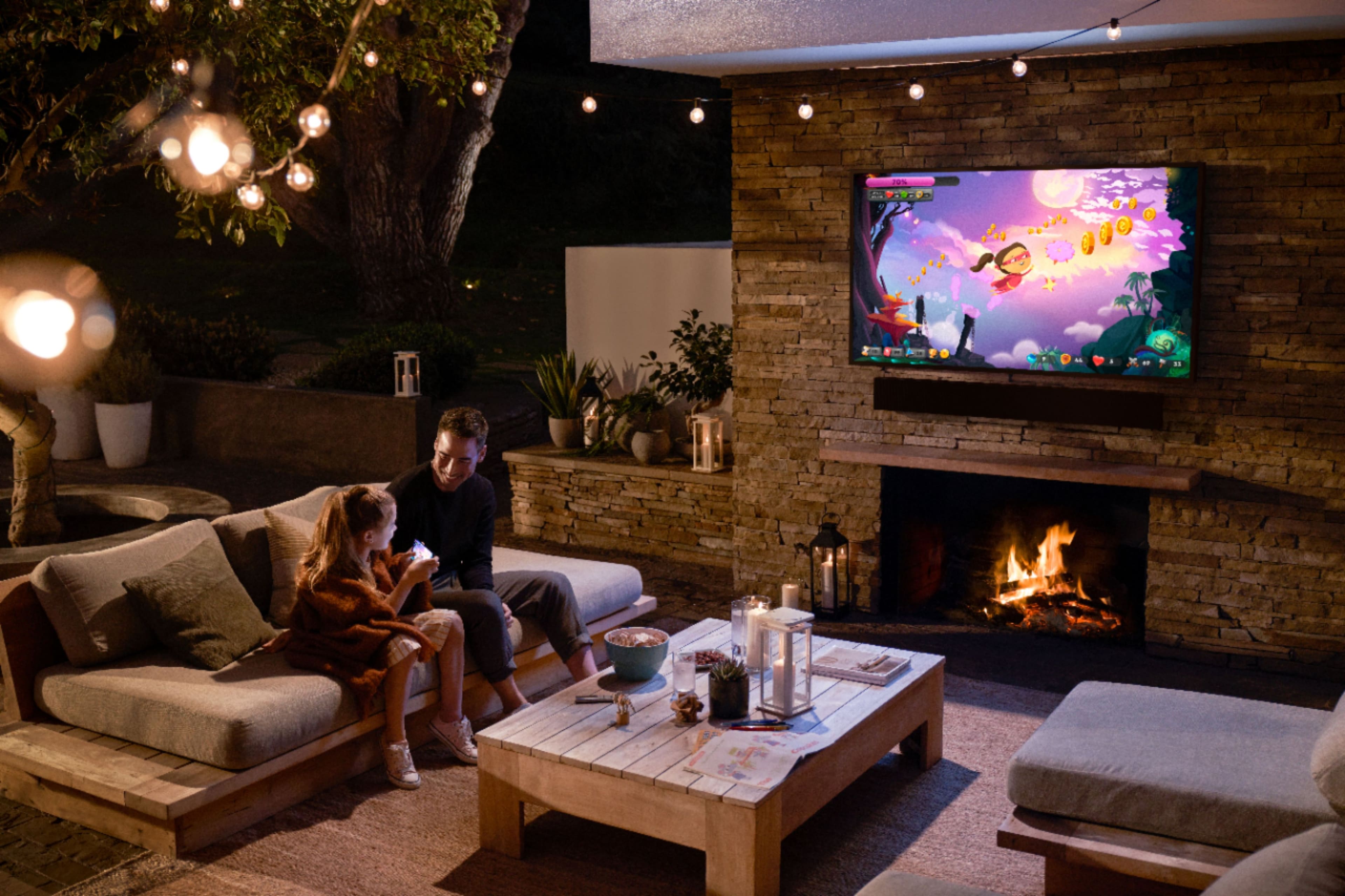Alt View 24. Samsung - The Terrace Series 65" Class LED Outdoor Partial Sun 4K UHD Smart Tizen TV - Titan Black.