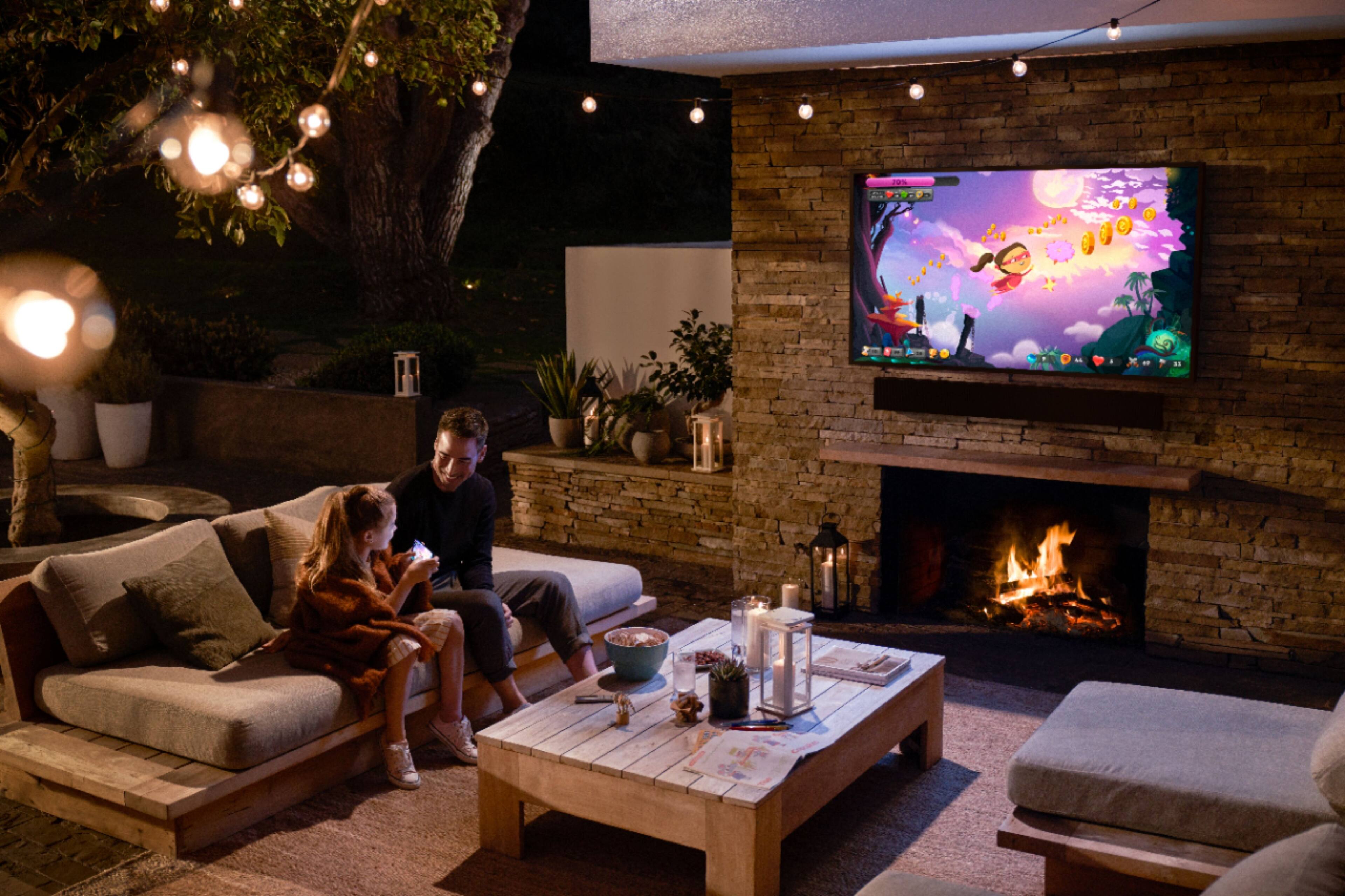 Alt View 24. Samsung - The Terrace Series 65" Class LED Outdoor Partial Sun 4K UHD Smart Tizen TV - Titan Black.
