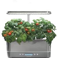 AeroGarden - Harvest Elite Slim 6 pod with Gourmet Herb Seed Pod Kit - Stainless Steel - Front_Zoom