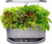 Front Zoom. AeroGarden - Bounty Elite - Easy Setup - Healthy Eating Garden kit - 9 Gourmet Herb pods included - App Capability - Stainless steel.