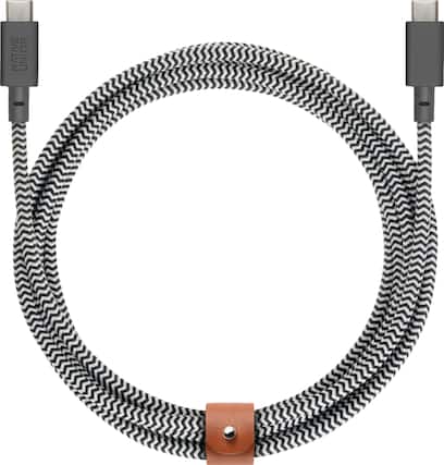 Front. Native Union - Fast Charging USB-C Cable - Black/White.