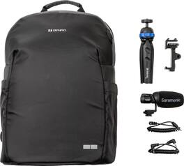 Saramonic - Roadieographer AV Content Creation Kit w/Backpack, Pocket Pod, Phone Clamp Condenser Microphone and Cables - Standard - Black