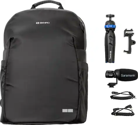 Front. Saramonic - Roadieographer AV Content Creation Kit w/Backpack, Pocket Pod, Phone Clamp Condenser Microphone and Cables - Standard.