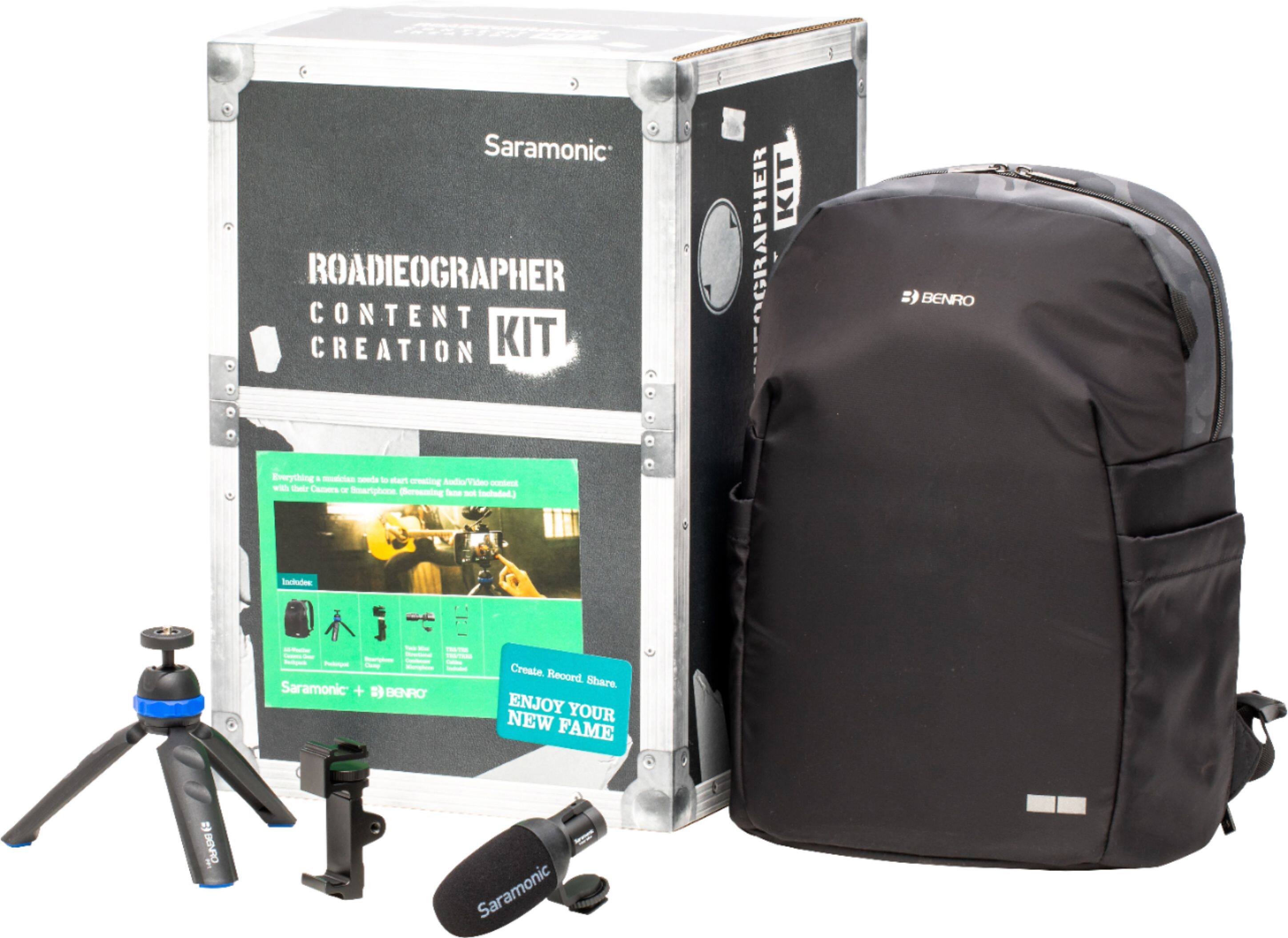 Alt View 11. Saramonic - Roadieographer AV Content Creation Kit w/Backpack, Pocket Pod, Phone Clamp Condenser Microphone and Cables - Standard.