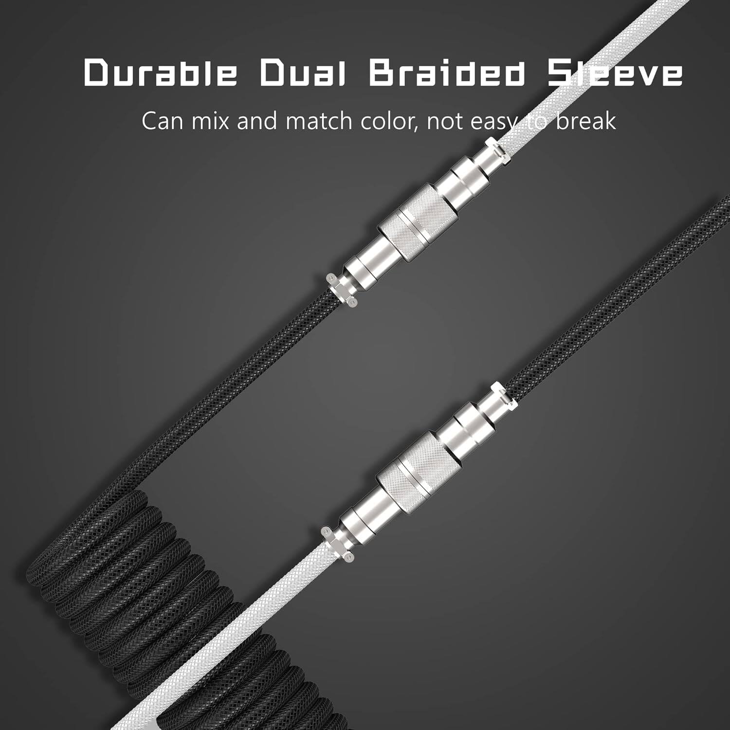 Durable Dual Braided Sleeve  
Can mix and match color, not easy to break