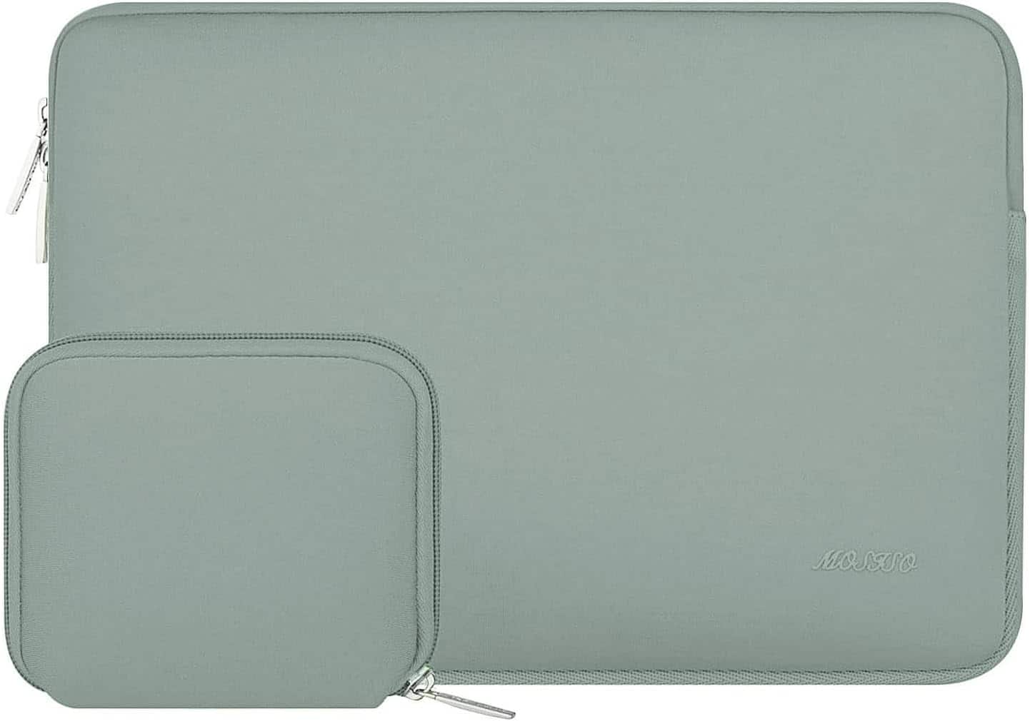 mosiso - 13-13.3 inch Laptop Sleeve Bag for MacBook Air Pro 13 14 HP Dell ASUS Lenovo, Neoprene Computer Sleeve with Small Case - Antique Green