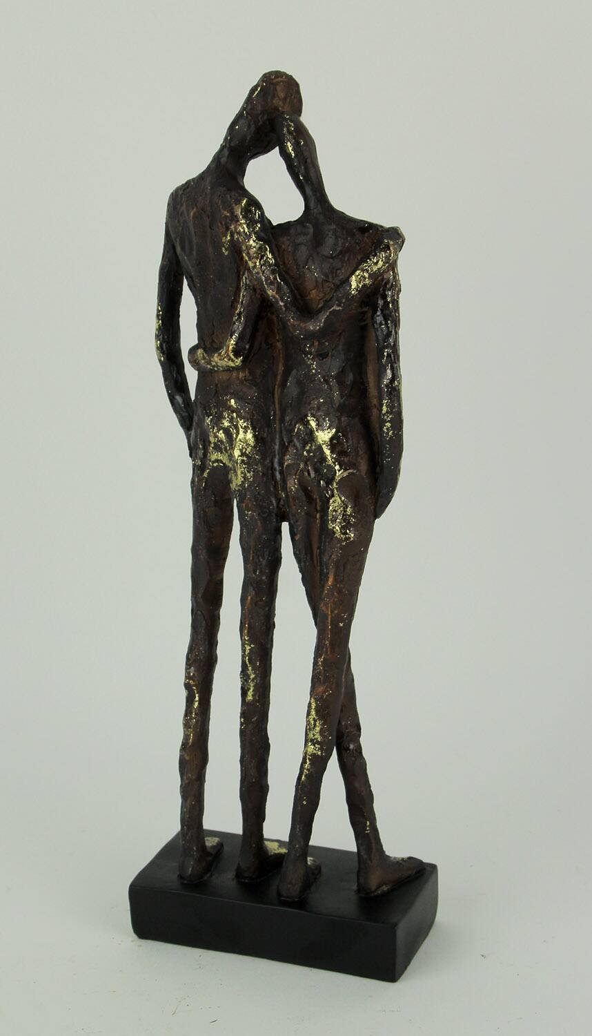 Alt View 2. Zeckos - Textured Brown and Metallic Gold Friends Abstract Statue - Brown.