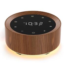 Dazzed Corner - 20 Soothing Sounds White Noise Machine with Alarm Clock & Night Light for Babies and Adults - Wood