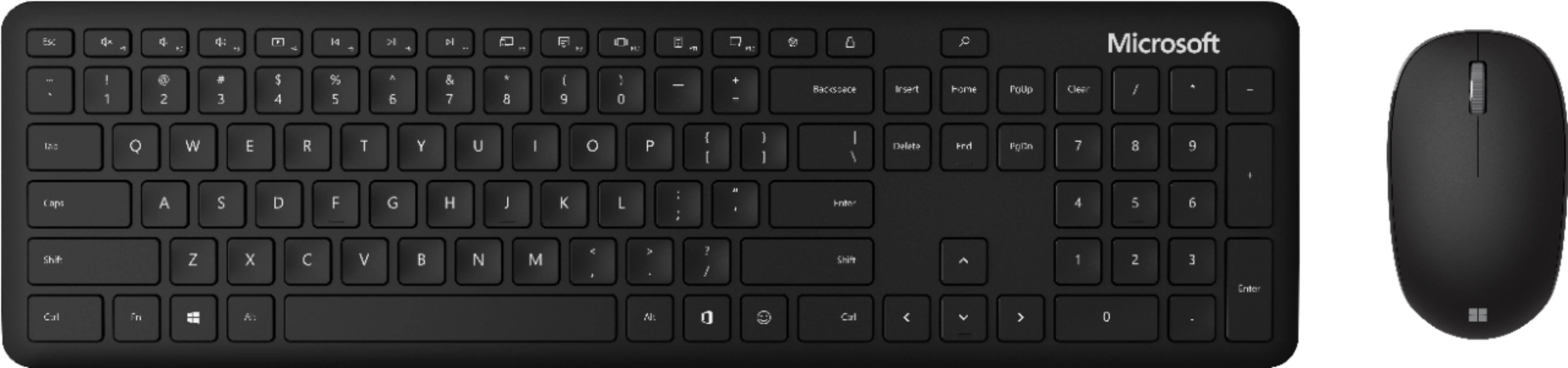 Microsoft - QHG-00001 Full-size Bluetooth Mechanical Keyboard and Mouse Bundle - Black