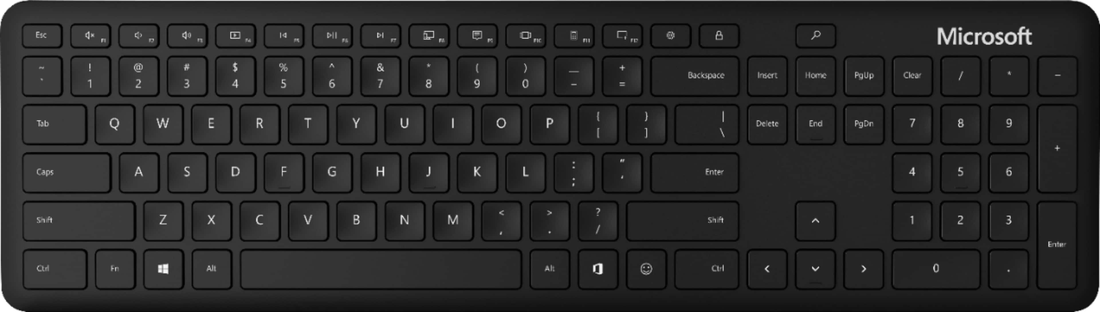 Alt View 13. Microsoft - Full-size Wireless Bluetooth Tactile Keyboard and Mouse Bundle - Black.