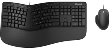 Microsoft - Ergonomic Full-size Wired Mechanical Keyboard and Mouse Bundle - Black - Front_Zoom