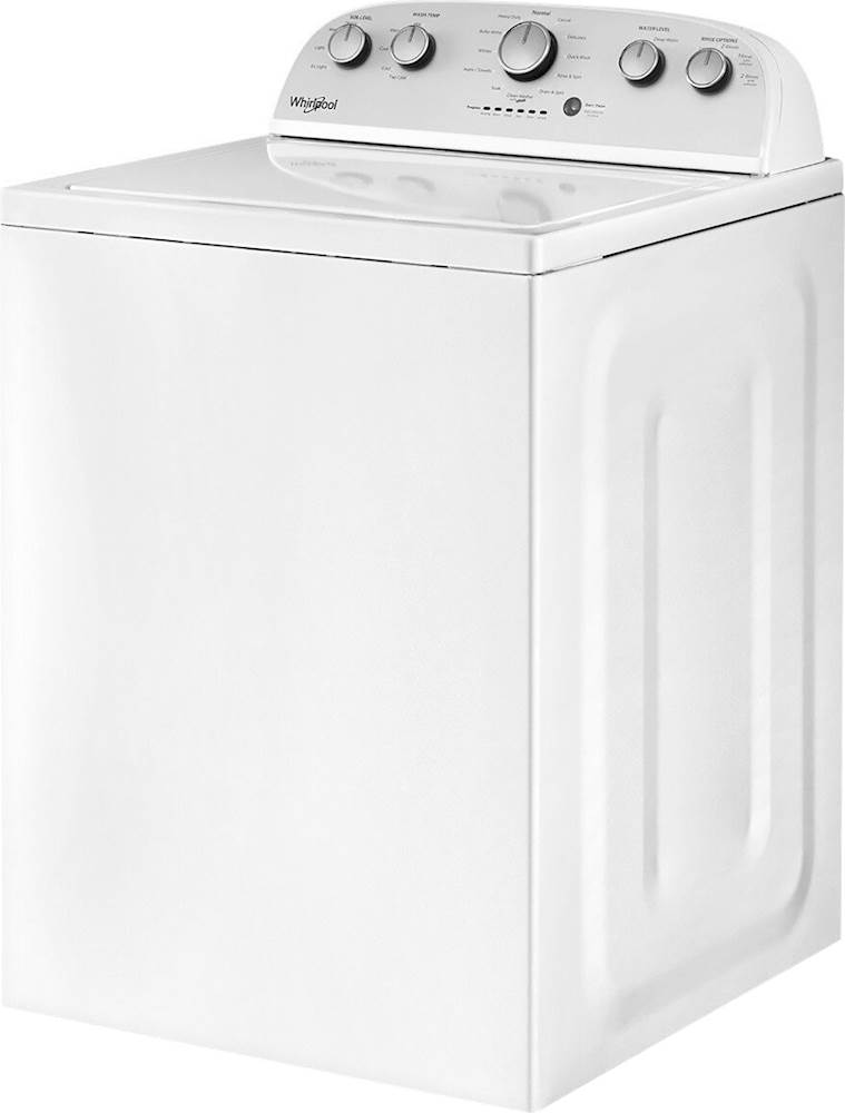 Left View: Whirlpool - 4.2 Cu. Ft. High Efficiency Top Load Washer with 360 Wash Agitator - White