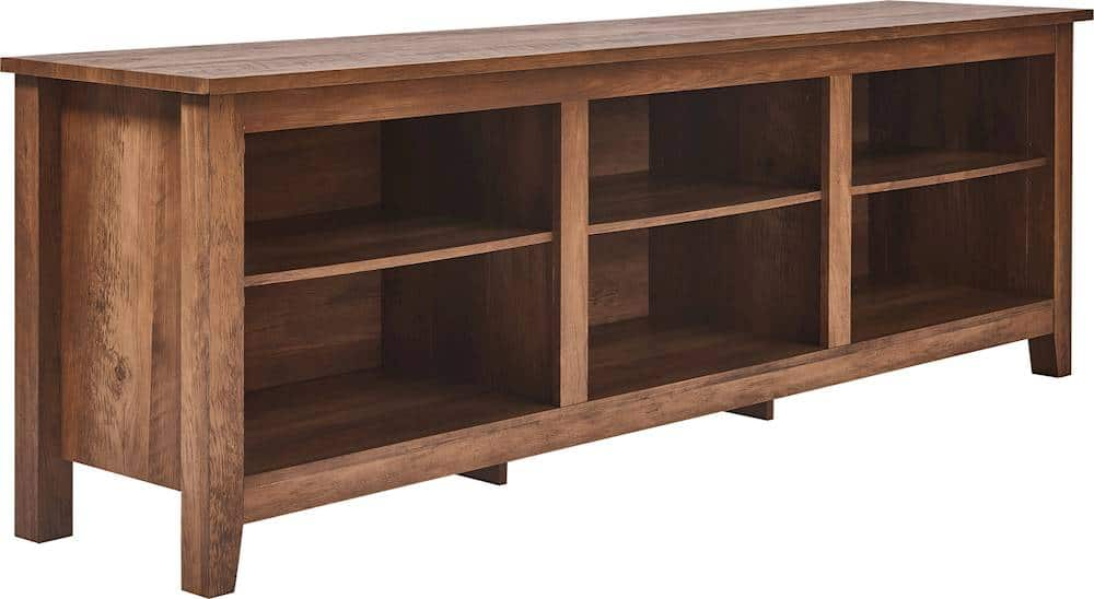 Angle View: Click Decor - TV Media Stand for Most Flat-Panel TVs up to 70" - Rustic Oak