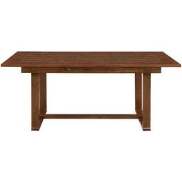 Click Decor - Wesley Rectangular Classic Rubberwood Table - Warm Dark Brown