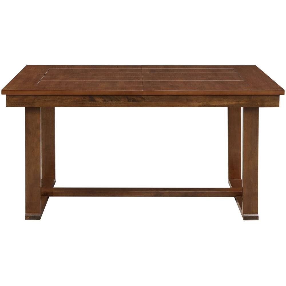 Alt View 12. Click Decor - Wesley Rectangular Classic Rubberwood Table - Warm Dark Brown.