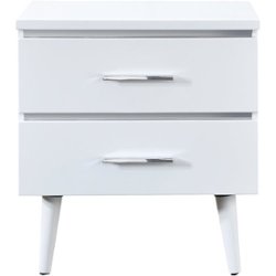 Adore Decor - Lennox Rectangular Modern Contemporary Wood 2-Drawer Night Stand - White - Front_Zoom