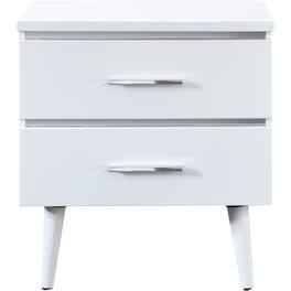 Adore Decor - Lennox Rectangular Modern Contemporary Wood 2-Drawer Night Stand - White