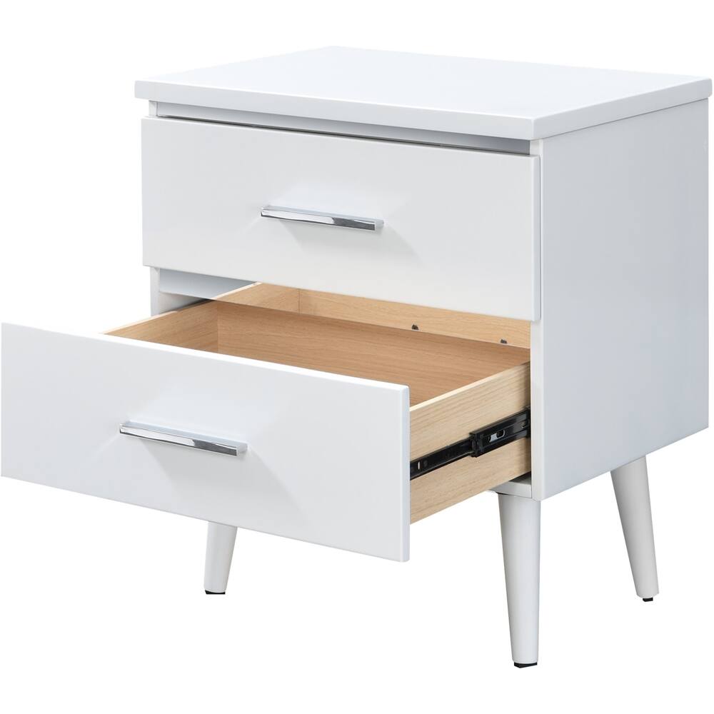 Alt View 11. Adore Decor - Lennox Rectangular Modern Contemporary Wood 2-Drawer Night Stand - White.
