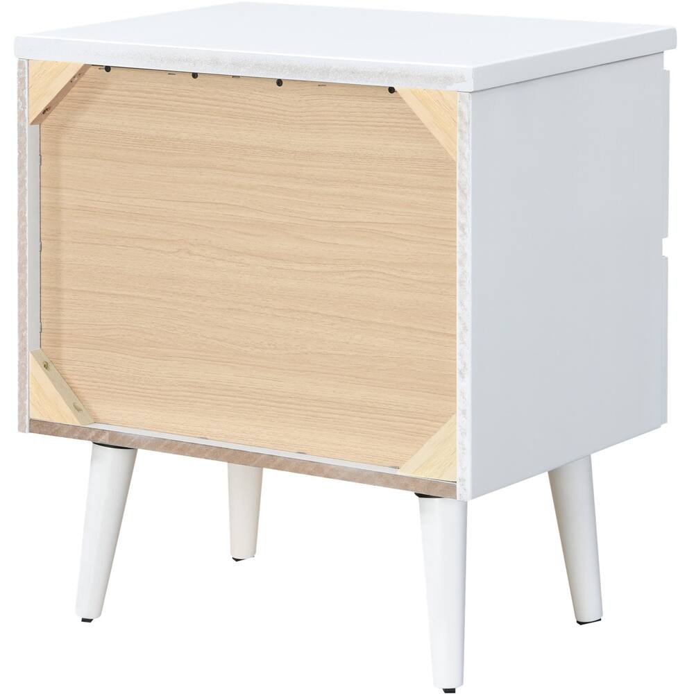 Alt View 13. Adore Decor - Lennox Rectangular Modern Contemporary Wood 2-Drawer Night Stand - White.