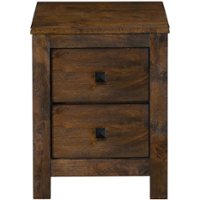 Finch - Stratford Farmhouse Wood 2-Drawer Night Stand - Classic Brown - Front_Zoom
