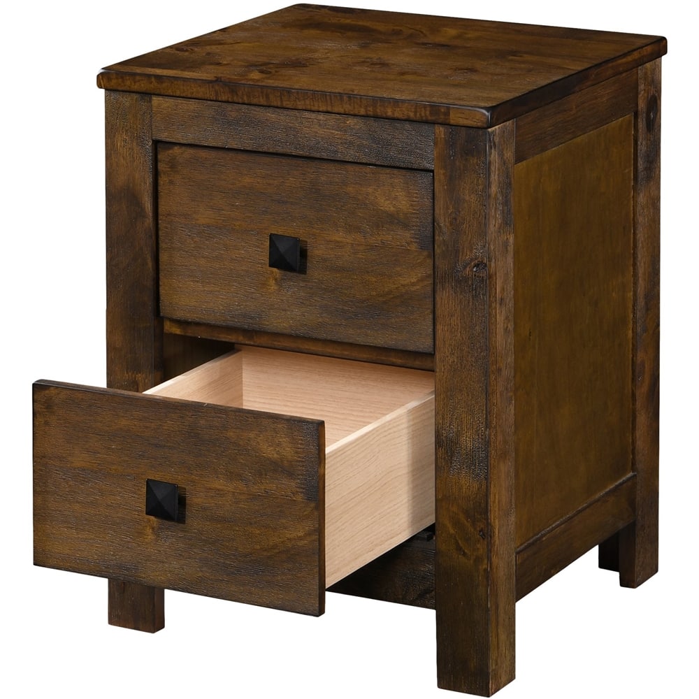 Best Buy: Finch Stratford Farmhouse Wood 2-Drawer Night Stand Classic ...