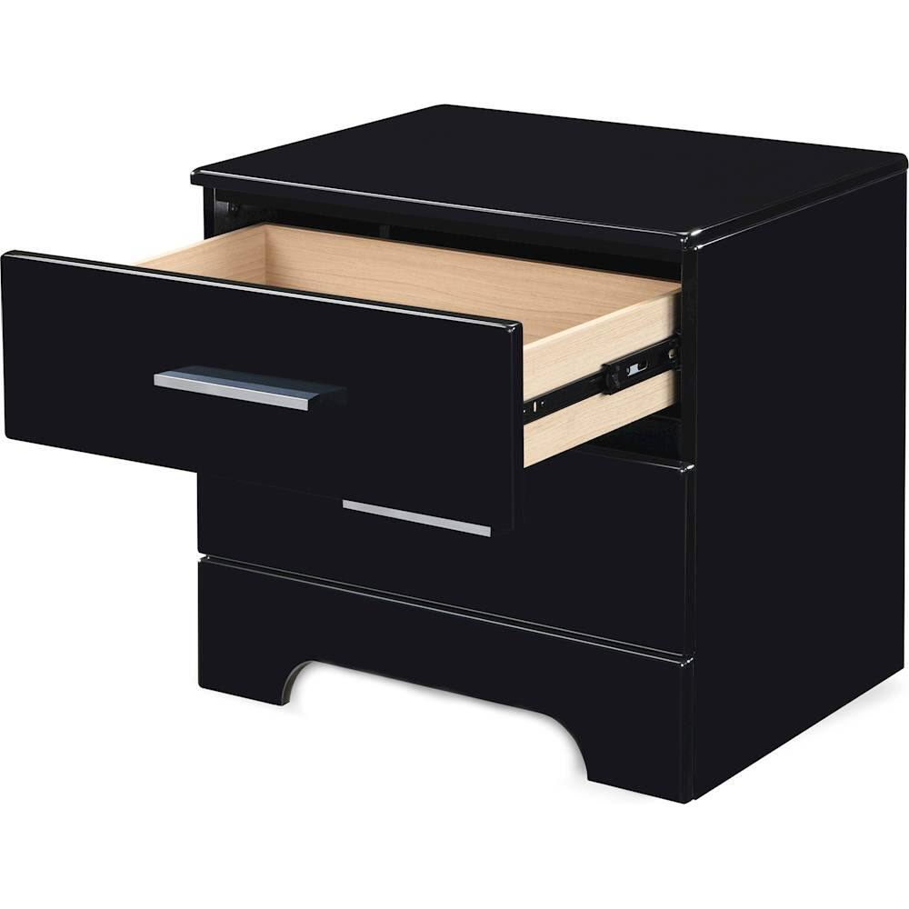 Alt View 12. Click Decor - Hudson Transitional Wood 2-Drawer Night Stand - Black.