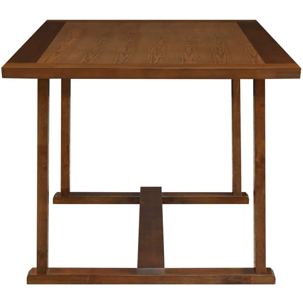 Angle. Click Decor - Vaughn Modern Farmhouse Rubberwood Table - Brown.