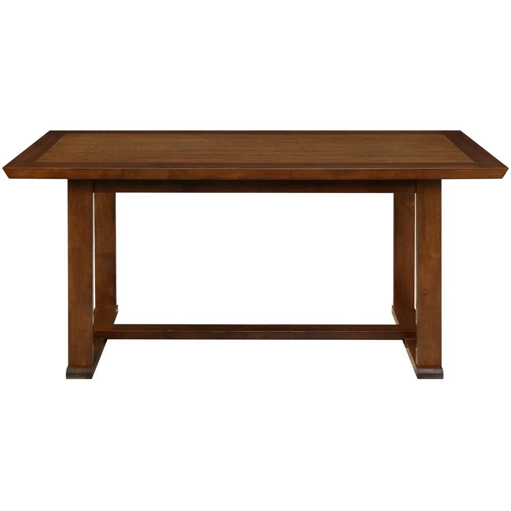 Front. Click Decor - Vaughn Modern Farmhouse Rubberwood Table - Brown.
