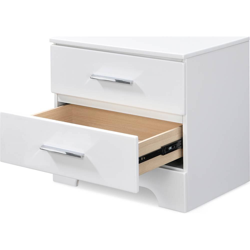 Alt View 12. Click Decor - Hudson Transitional Wood 2-Drawer Night Stand - White.