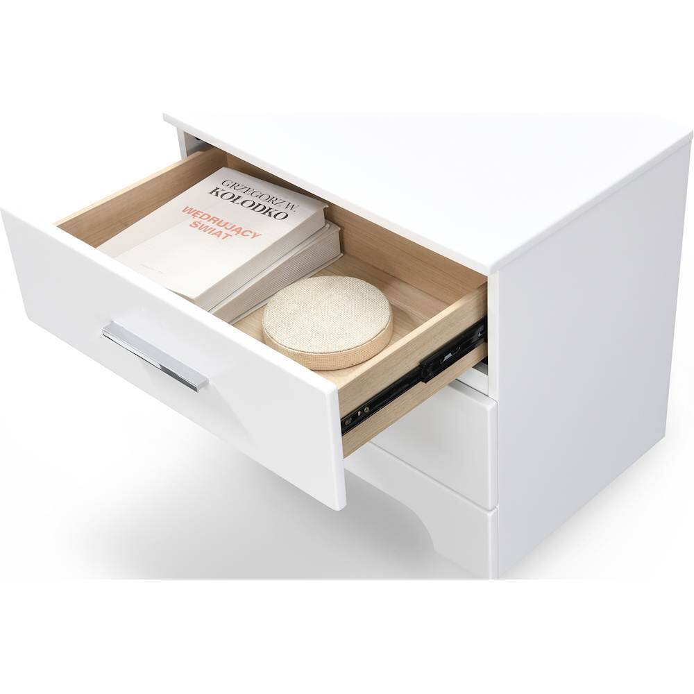 Alt View 14. Click Decor - Hudson Transitional Wood 2-Drawer Night Stand - White.