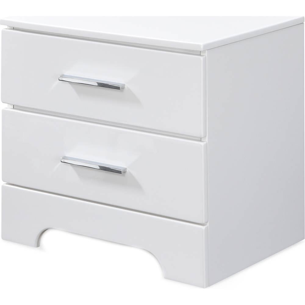 Left. Click Decor - Hudson Transitional Wood 2-Drawer Night Stand - White.