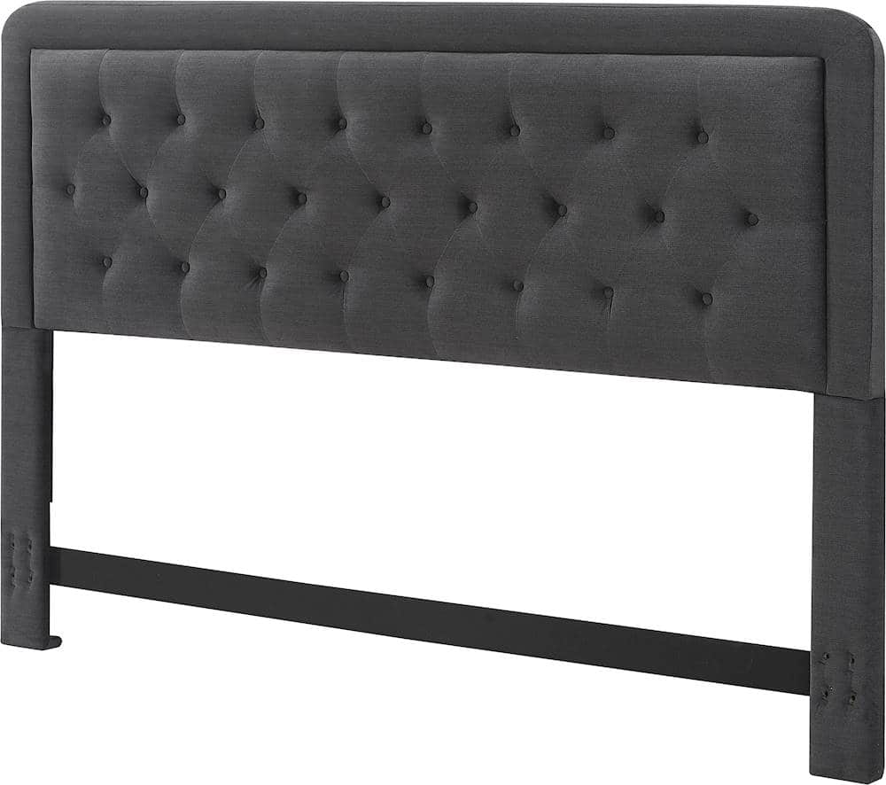 Left View: Elle Decor - Amery Tufted Upholstered King Headboard - Charcoal