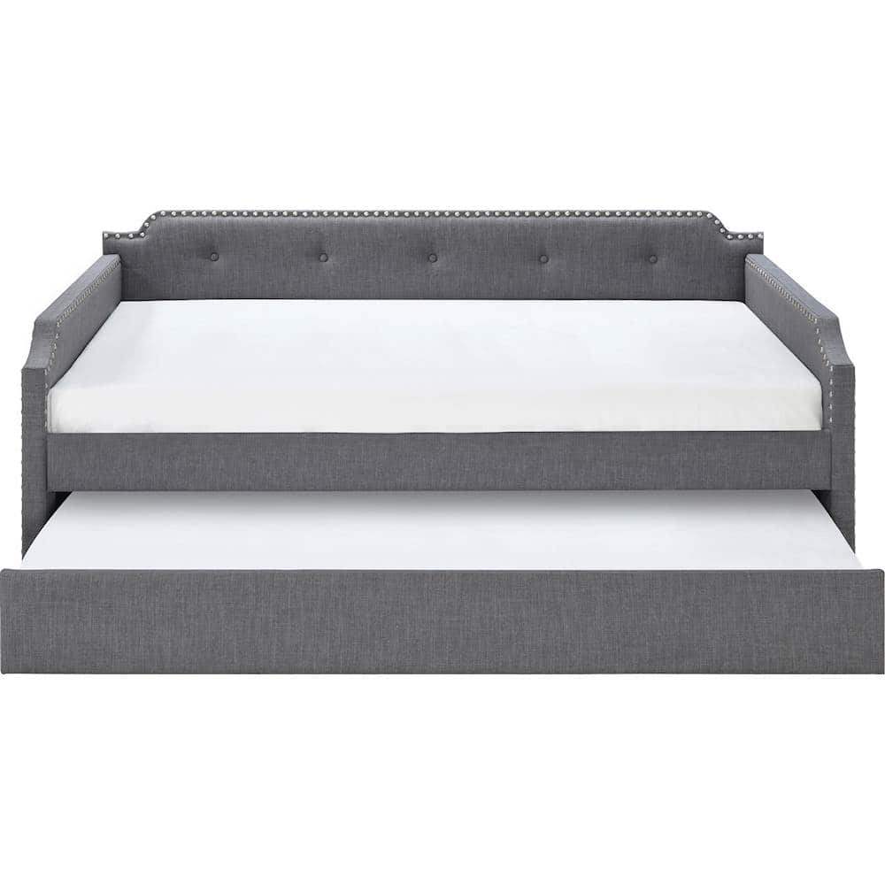 Alt View 11. Click Decor - Bella 3-Seat Fabric Daybed Sofa with Under-Bed Trundle - Dark Gray.