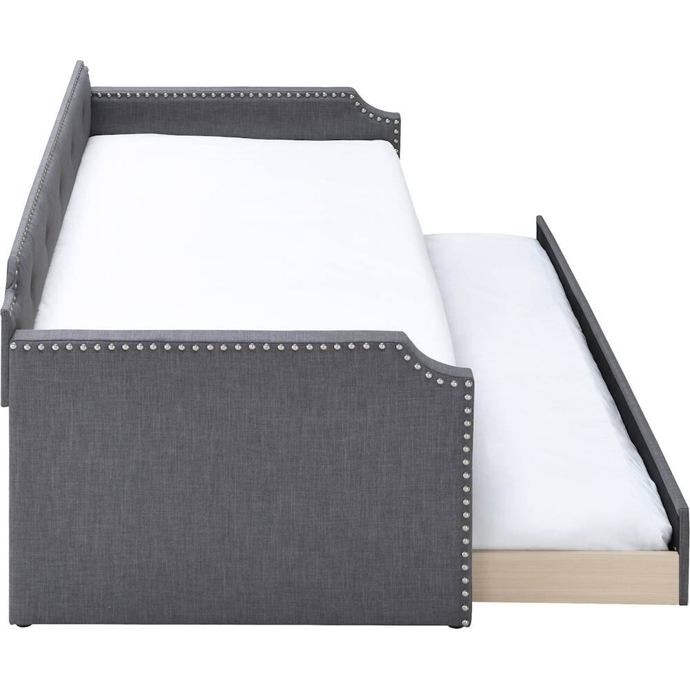 Alt View Zoom 14. Click Decor - Bella 3-Seat Fabric Daybed Sofa with Under-Bed Trundle - Dark Gray.