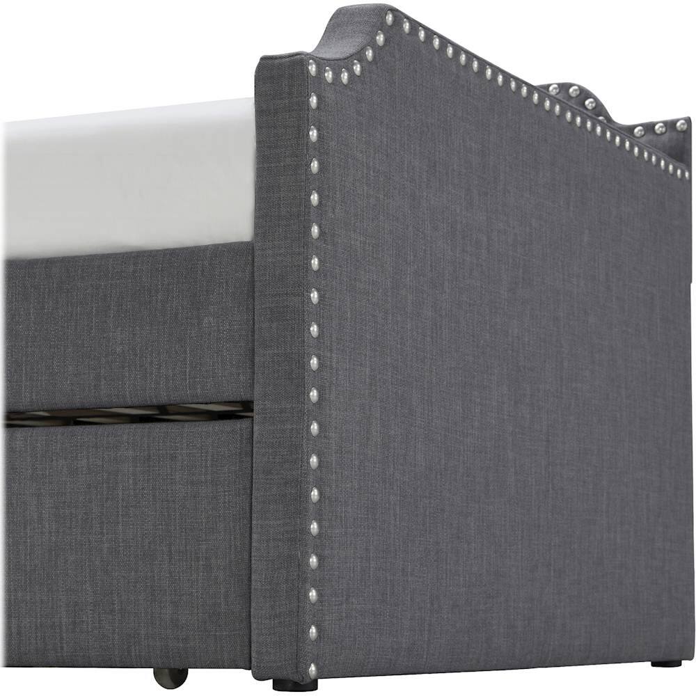 Alt View 18. Click Decor - Bella 3-Seat Fabric Daybed Sofa with Under-Bed Trundle - Dark Gray.