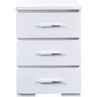 Finch - Belmont Rectangular Modern Contemporary Wood 3-Drawer Night Stand - White - Front_Zoom