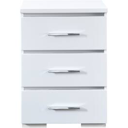 Finch - Belmont Rectangular Modern Contemporary Wood 3-Drawer Night Stand - White
