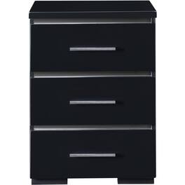 Finch - Belmont Rectangular Modern Contemporary Wood 3-Drawer Night Stand - Black