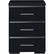 Front. Finch - Belmont Rectangular Modern Contemporary Wood 3-Drawer Night Stand - Black.