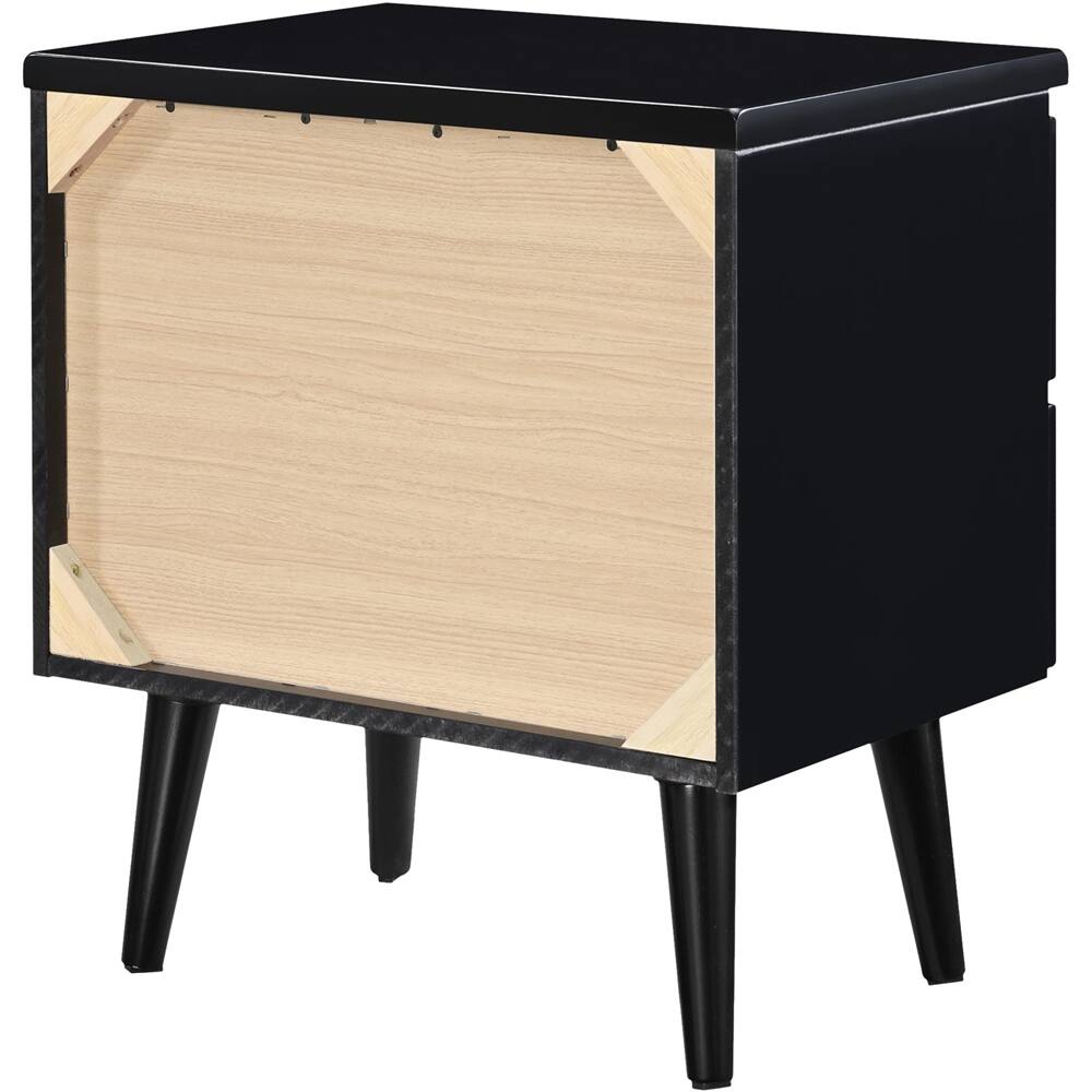Alt View 13. Adore Decor - Lennox Rectangular Modern Contemporary Wood 2-Drawer Night Stand - Black.
