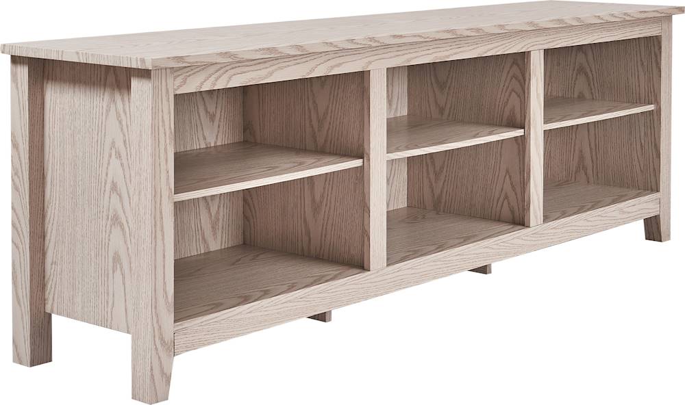 Angle View: Click Decor - TV Media Stand for Most Flat-Panel TVs up to 70" - White Wash
