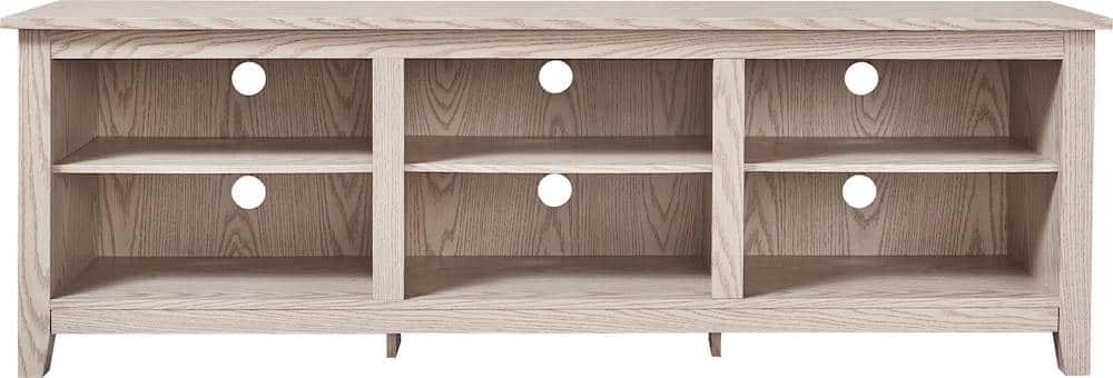 Front. Click Decor - TV Media Stand for Most Flat-Panel TVs up to 70" - White Wash.