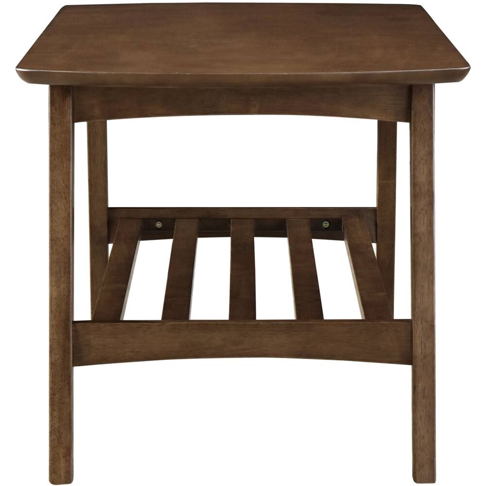 Angle. Click Decor - Gaines Mid-Century Modern Wood Coffee Table - Warm Brown.